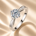 Classic Solitaire Moissanite Ring, S925 Sterling Silver