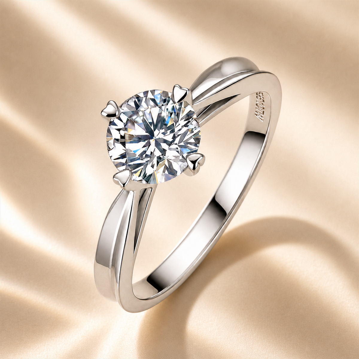 Classic Solitaire Moissanite Ring, S925 Sterling Silver