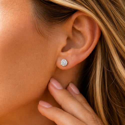 Brilliance Moissanite Stud Earrings, 925 Sterling Silver