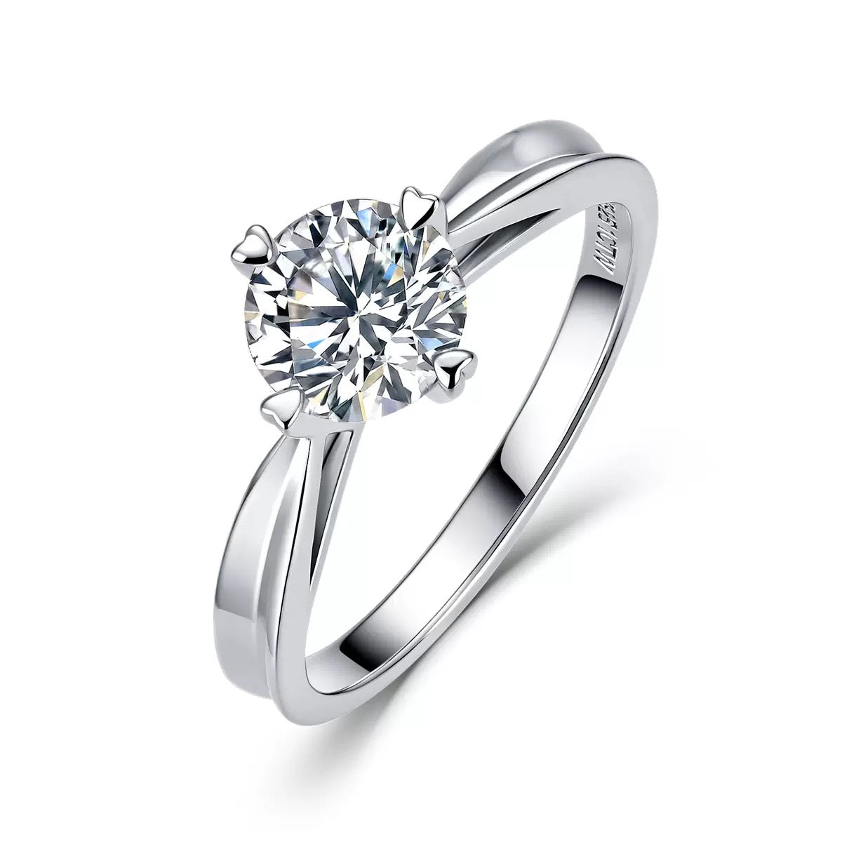 Classic Solitaire Moissanite Ring, S925 Sterling Silver