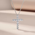 Starlight Cross Moissanite Necklace, 925 Sterling Silver