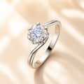 Bloom Solitaire Moissanite Ring, 925 Sterling Silver