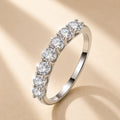 Seven-Stone Moissanite Ring, 925 Sterling Silver